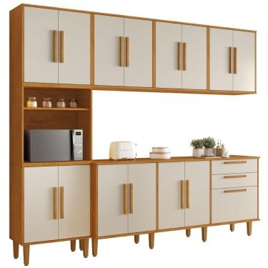 Imagem de Cozinha Completa Lorena 15 Portas 2 Gavetas Nature Off Kaiki Móveis