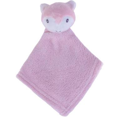 Imagem de Naninha para Meninas Coral Fleece 100% Poliéster 27x27cm Raposa Rosa -