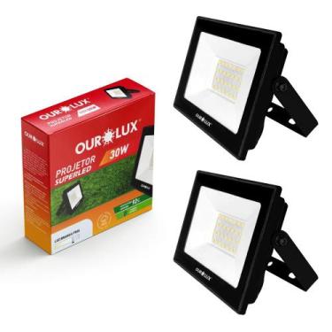 Imagem de Kit 2 Refletor De 30w Holofote Luminária Led Economia Luz - Ourolux
