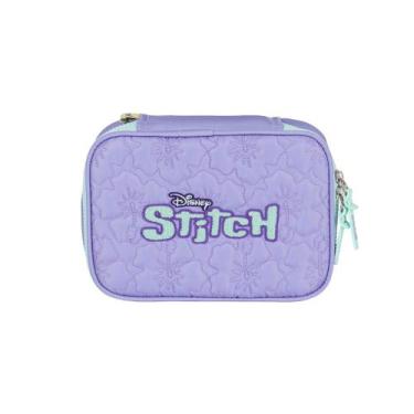 Imagem de Estojo Stitch Box Escolar Meninas Passeio Infantil Disney, Roxo