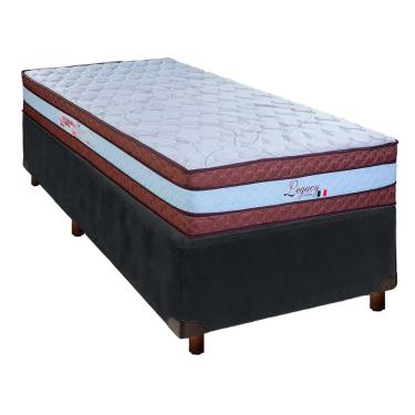 Imagem de Conjunto Cama Box Cinza Solteiro + Colchão Molas Ensacadas Legaccy Paropas