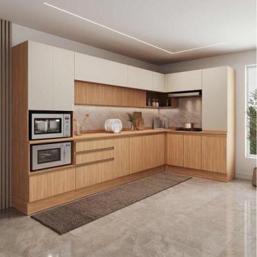Imagem de Cozinha Modulada 10 Peças Armários Balcões Torre Quente e Paneleiro Ar