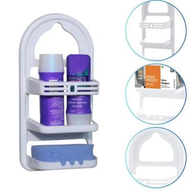 Imagem de Suporte Porta Shampoo Sabonete Banheiro Cor Branco - Paramount