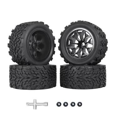 Imagem de Rodas e pneus RC em escala 1/10 para Traxxas Rustler Stampede - RC Sta