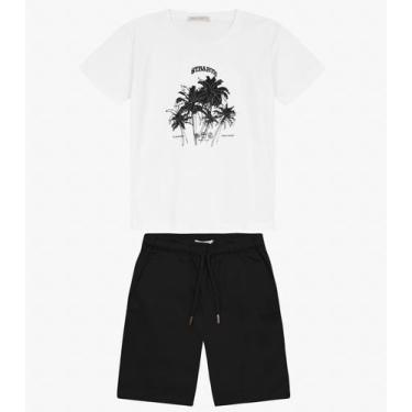 Imagem de Conjunto Masculino Camiseta com Bermuda Trick Nick Branco, 4, Branco