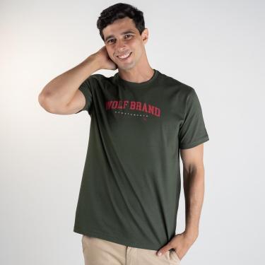 Imagem de Camiseta Acostamento Brand Wolf Verde Militar-Masculino