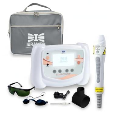 Imagem de Kit completo Aparelho Laserpulse Portátil Ibramed com Probe P3 660nm e Bolsa Safira – Laserterapia Profissional