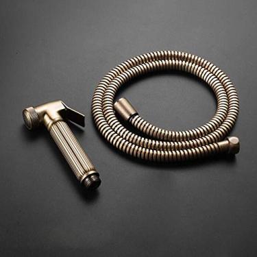 Imagem de RAUGAJ Torneiras, pulverizador de bidê portátil, kit de banheiro ducha de bronze antigo conjunto de válvula de cobre conjunto de torneira de bidê de jato/mangueira um chuveiro