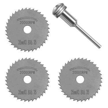 Imagem de Kit 3 Discos Lâmina Serra 35Mm Hss Haste 3Mm Micro Retífica