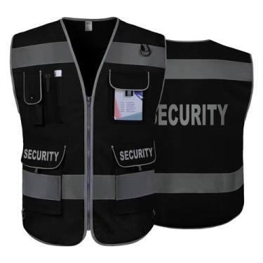 Imagem de Colete de segurança TCCFCCT, reflexivo de alta visibilidade, 9 bolsos