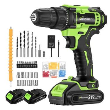 Imagem de Power Drill WorkBless 21V sem fio com 2 baterias e carregador