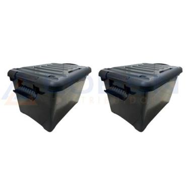 Imagem de Caixa Organizadora 95 Litros Reforçada Com Trava Tampa e Rodinhas Empi