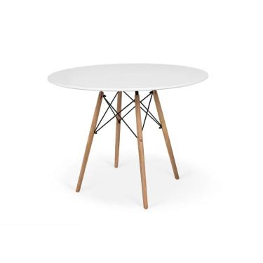 Imagem de Mesa De Jantar Redonda Eiffel Design - Pé Palito - 80 Cm - Branco