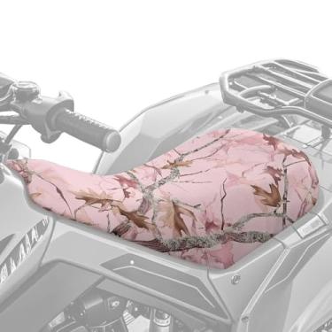 Imagem de Dreaweet Capa de assento para quadriciclo à prova d'água Maple Camo rosa capa de assento de quatro rodas acessórios ATV para mulheres compatíveis com Polaris Sportsman Honda Rancher Foreman Scrambler