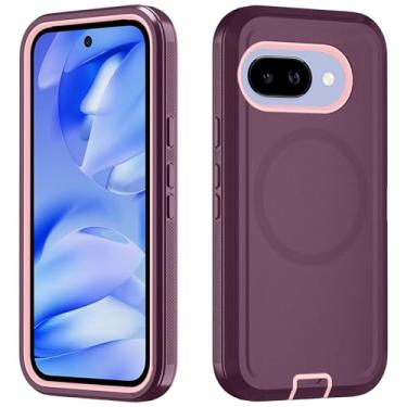 Imagem de Asuwish Capa de celular para Google Pixel 9A com protetor de tela de vidro temperado Capa magnética híbrida à prova de choque à prova de quedas acessórios para celular resistentes Pixel9A A9 5G