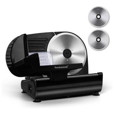 Imagem de Fatiador de Frios Elétrico, Lâmina de Aço Inoxidável, 200W, 110v, TECHWOOD, Preto