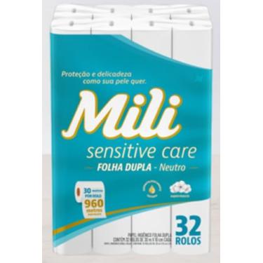 Imagem de Mili Sensitive Care, Papel Higiênico Folha Dupla Neutro, 32 Rolos, 30m x 10cm
