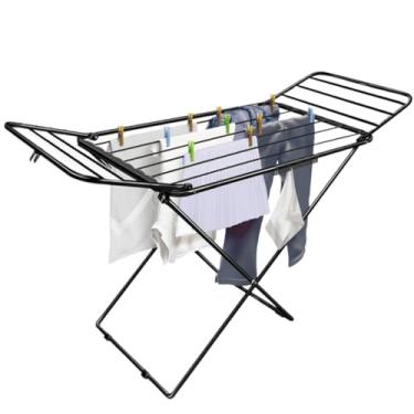 Imagem de Varal de Chão Reforçado: Solução Dobrável | Abas Resistentes para Maior Capacidade e Estabilidade(Preto)
