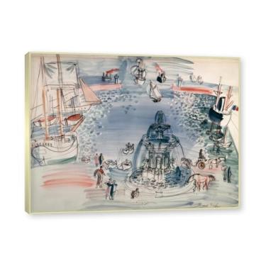 Imagem de Moldura de champanhe. Impressões Raoul Dufy, (sem título 69), pôster de viagem vintage, arte impressionista, imagem de arte de parede em tela para decoração de casa. 40 x 50 cm-15,8 x 19,7 pol