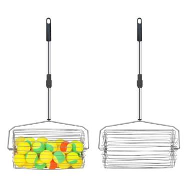 Imagem de Voodans Coletor de bolas de tênis Protable retrátil Metal Tennis Ball Retriever Multifuncional (Grande)