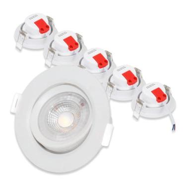 Imagem de Kit Spot Led Redondo Branco Direcionável 5W 6000K 5 Unidades - Gaya