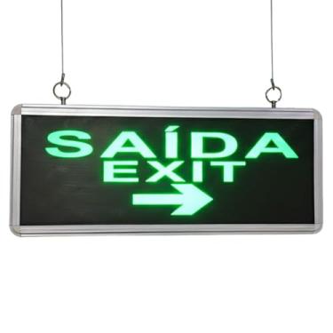 Imagem de Placa de Saida Dupla Face Exit Sinalizaçao LED Bateria Emergencia