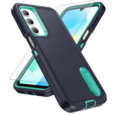 Imagem de Asuwish Capa de celular para Samsung Galaxy A16 5G/4G com película protetora de tela de vidro temperado, suporte oculto híbrido, resistente, à prova de choque, rígida, proteção resistente A 16 16A