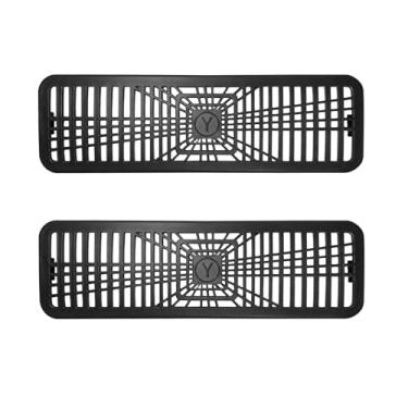Imagem de 2 peças de proteção traseira sob o assento da grade de ventilação de fluxo de ar para Tesla Model Y Juniper 2025/2026, acessórios protetores de saída de grade de ar condicionado para Tesla Model Y