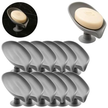 Imagem de 12 Saboneteiras de Plástico Para Pia Com Ventosa e Drenagem - Lyor