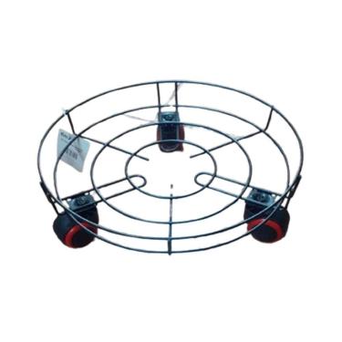 Imagem de Suporte Botijão De Gás Em Metal Vaso De Flores C/Rodinhas