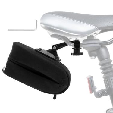 Imagem de Bolsa para selim de bicicleta, pacote de assento de bicicleta de nylon impermeável 0,3L com liberação rápida, capa rígida sob o assento de ciclismo, bolsa de armazenamento para mountain road cascalho