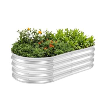 Imagem de APUOCE Kit de cama de jardim elevado galvanizado – Cama de jardim elevada durável e estética para jardinagem ao ar livre, perfeita para vegetais, frutas, flores, fácil montagem, 10 x 5 x 3 pés (1