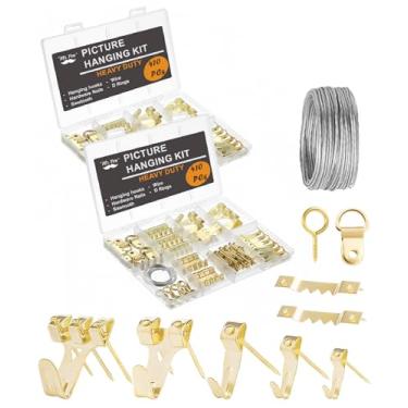 Imagem de Mr. Pen- Kit para Pendurar Quadros, 410 Peças, Dourado, Cabides para Quadros, Pregos para Pendurar Quadros, Cabides de Parede, Pendurar Quadros, Ganchos para Pendurar Quadros, Ferr (Pacote 410, Ouro)