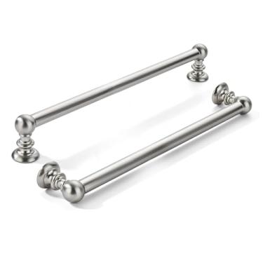 Imagem de khtumeware Pacote com 2 8 polegadas (203 mm) com orifício central de níquel acetinado escovado para armário de cozinha resistente para gavetas, penteadeira, alça de banheiro