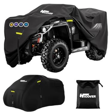 Imagem de Hicover Capa para quadriciclo 600D impermeável, resistente, trailerable, 4 rodas, impermeável, para uso externo, proteção UV para todas as estações do tempo para Polaris Kawasaki Yamaha Suzuki Honda