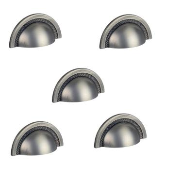 Imagem de Kit 5 Puxador Shell Zen Niquel Velho 48Mm Zp4319.889 Concha