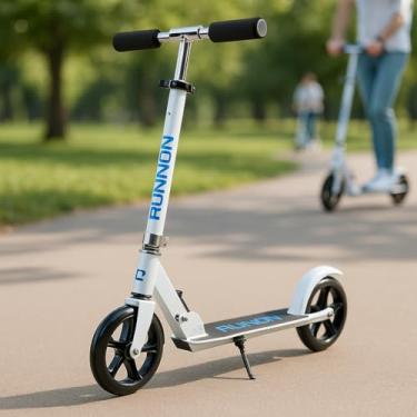 Imagem de Patinete Dobravel Adulto Infantil 2 Rodas Grandes 20mm Com pezinho Guidão Regulagem de Altura Freio Traseiro até 90kg