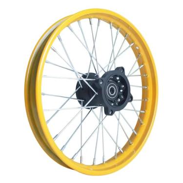 Imagem de Hauertzx Cubo de aro de roda compatível com 70CC 90CC 110CC 125CC 140CC 150CC 160CC Off Road Motocross Pit Dirt Rocket Bike (amarelo, 60/100-14 polegadas 15 mm)