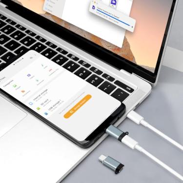 Imagem de Adaptador Lightning fêmea para USB-C macho (pacote com 2), USB C para Lightning, transferência de dados, compatível com iPhone 16/15, Air, iPad, não é compatível com áudio/OTG - cinza