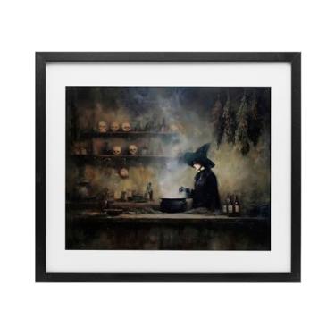 Imagem de Stupell Industries Impressão emoldurada cinza Witch's Cauldron Brew Under Glass, design by Arlington Prints, 17 x 21