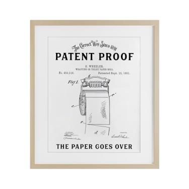 Imagem de Stupell Industries Papel higiênico Goes Over Birch Impressão emoldurada sob vidro, design por Lettered and Lined, 21 x 17