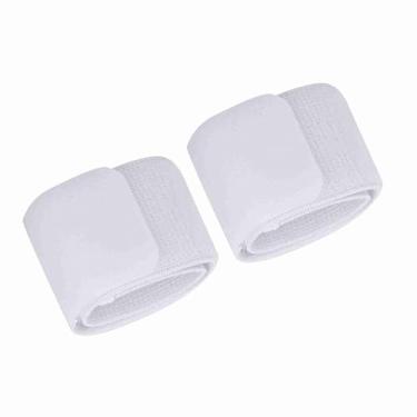 Imagem de CINTA DE CANELEIRA DE FUTEBOL ELÁSTICA AJUSTÁVEL PARA FUTEBOL CICLISMO CORRIDA PRETO BRANCO 1 PAR (Branco)