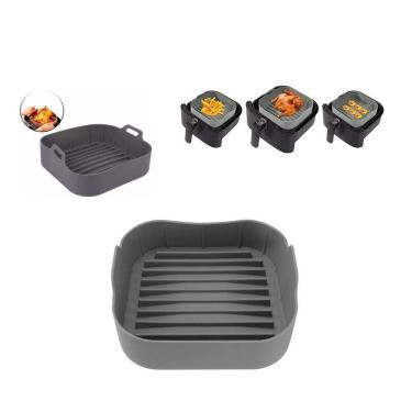 Imagem de Forma Silicone Reforçada Cesto Quadrada Fritadeira Airfryer