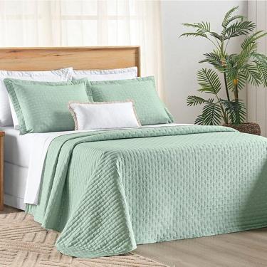 Imagem de Cobre Leito Queen Verity 200 Fios Bordado 3 Peças Menta