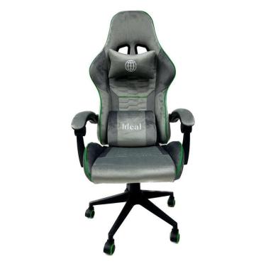 Imagem de Cadeira Gamer Ergonômica Escritório Cinza Com Verde