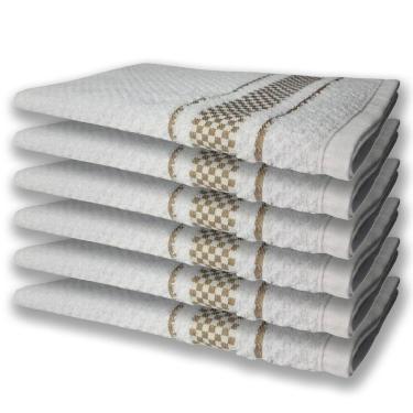 Imagem de 6 Panos De Prato Atoalhado Felpudo 370g/m² Premium Marrom