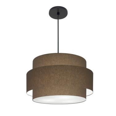 Imagem de Lustre Para Sala De Jantar Vivare Md-4394 Cúpula Em Tecido 50cm Cáqui 127/220v