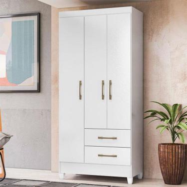 Imagem de Guarda Roupa Infantil Ambiente Lima 3 Portas Branco Flex - Moval