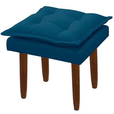 Imagem de Puff Decorativo Heloíse Veludo Azul Marinho