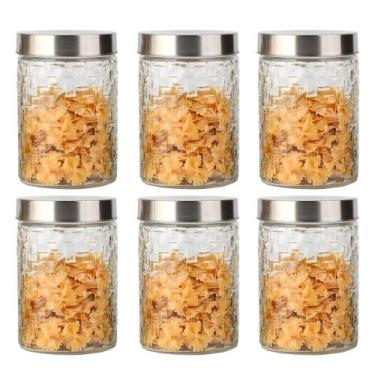 Imagem de Conjunto 6 Potes Vidro Rattan 1200ml - Class Home